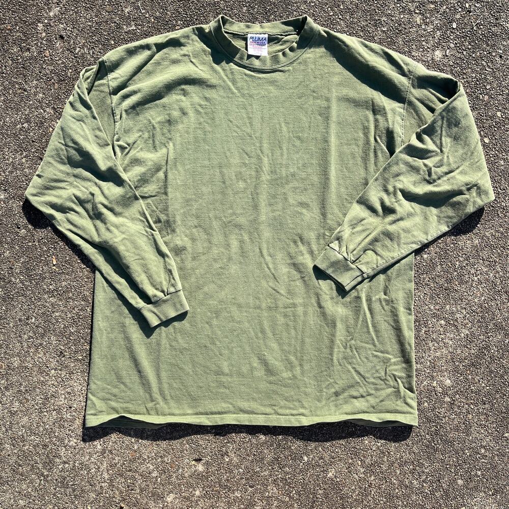Vintage Army Green Pluma Lomg Sleeve Tshirt Size XXL
